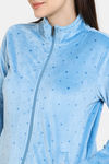 Zivame Plush Velour Knit Poly Winterwear Top - Blue Mist — thumbnail 5
